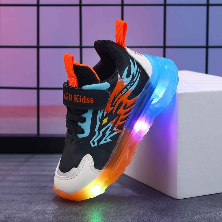 Staki Boys Tennis Shoes Boys LED Light up Sneakers Flashing Light