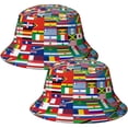 thumbnail image 1 of Gorra con diseño mundial FligsHatWhite 2 Piezas Unitalla Estampado de Banderas Pescador Hilo y Poliéster Unisex Multicol, 1 of 1