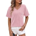 thumbnail image 3 of Mittory Womens Summer Tops Oversized T Shirts Short Sleeve with Pocket Blouses for Women Dressy Casual Work Outfits, 3 of 4