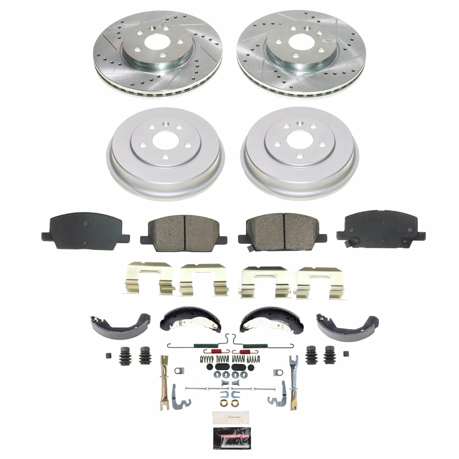 PowerStop Front and Rear Z23 Evolution Sport Brake Pad Rotor Drum and Shoe Kit Fits: CHEVROLET Select Models K15489DK