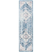 SAFAVIEH Phoenix Belinda Medallion Runner Rug, Ivory/Blue, 2'2" x 8'