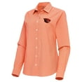 thumbnail image 2 of Women's Antigua Orange Oregon State Beavers Porter Woven Tri-Blend Long Sleeve Button-Up Shirt, 2 of 3