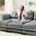 thumbnail image 3 of NYBOPAVIS Modular Sectional Sofa, 6 Seat Modular Sectional Sofa with Storage, Velvet Waterproof Anti-Scratch Sofa for Living Room, 3 of 8