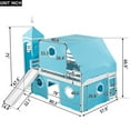 thumbnail image 4 of Aukfa Loft Bed with Slide - Full Size Low Castle Bed with Tent and Tower for Kids,Wood - Blue, 4 of 8