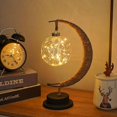 thumbnail image 3 of Moon Lamp LED Ball Lamp Wrought Iron Moon Lamp Bar Desk Lamp Decorative Lamp Bedroom Decorative Modeling Lamp(battery Not Included) Halloween Christma, 3 of 5