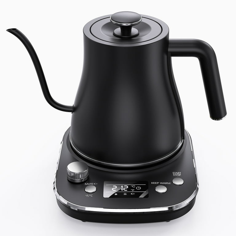 Gooseneck Electric Tea Kettle Pour-Over Kettle for Coffee, with 5 Variable  Presets, 100% Stainless Steel Inner, with Keep Warm and Mute Function 0.8L