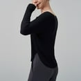 thumbnail image 4 of RYRJJ Long Sleeve Workout Crop Tops for Women Lightweight Running Shirts Quick Dry Athletic Shirt Active Exercise Tees(Black,S), 4 of 5