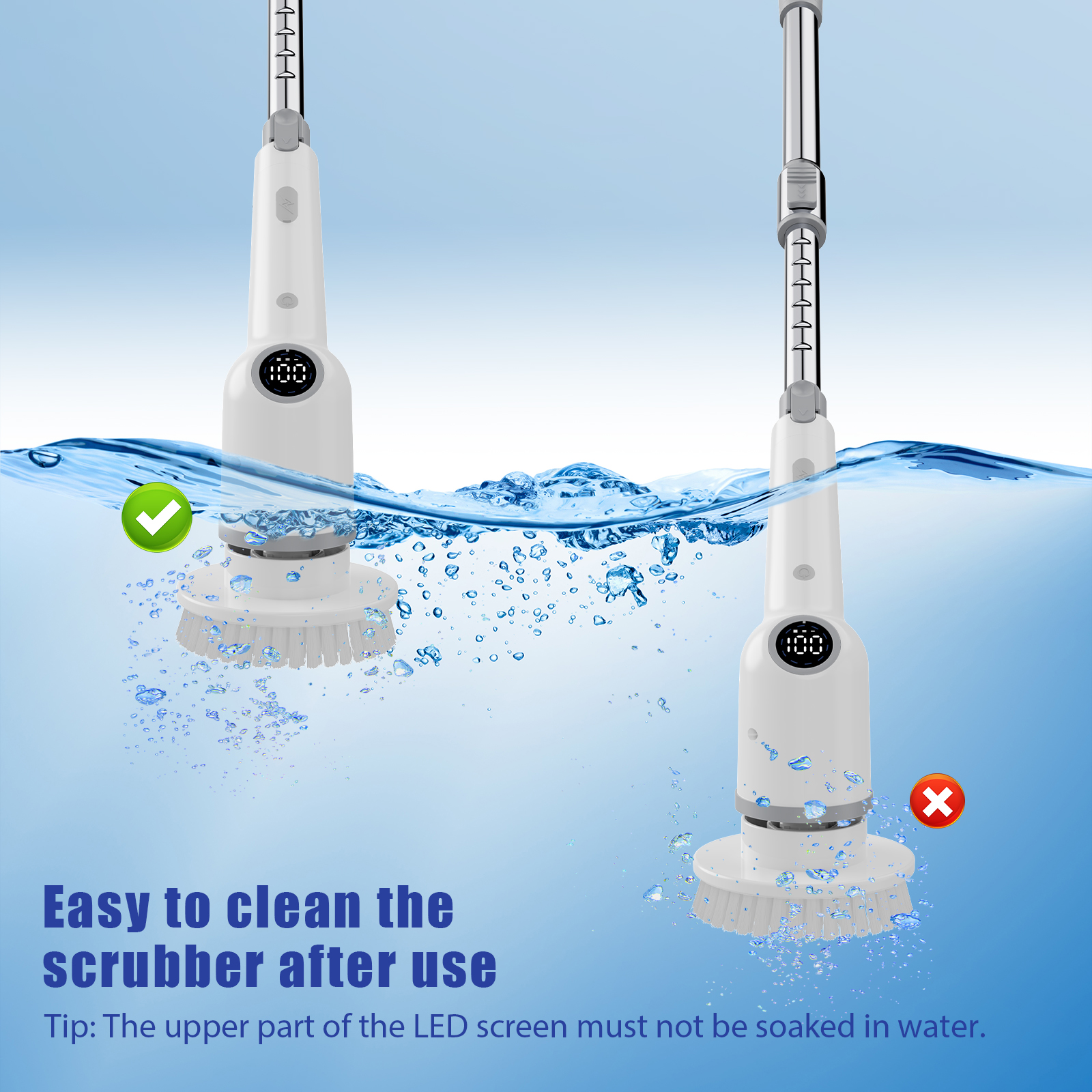 SZRSTH Electric Spin Scrubber, 450RPM with 8 Brush Heads photo 6