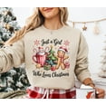 thumbnail image 2 of Just a Girl Who Loves Christmas Sweatshirt | Cute Gingerbread Holiday Pullover, 2 of 4