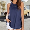 thumbnail image 4 of Top sin mangas casual suelto de cuello redondo de color sólido de verano para mujer Fridja  qr2262, 4 of 8