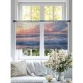 thumbnail image 3 of Abstract Art Ocean Waves Sheer Curtains 54 Inch Long 2 Panels, Minimalist Blue Beach Light Filtering Rod Pocket Curtains, Sheer Voile Drapes for Living Room Bedroom, 52"x54", 3 of 8