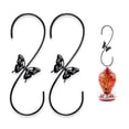 thumbnail image 1 of Atractivo colgador de comederos para pájaros, 2 uds., gancho de Metal para comedero de colibrí, gancho de extensión con diseño de mariposa, para colgar comedero para pájaros, 1 of 5