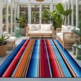 thumbnail image 2 of Large Area Rugs 5'x8', Mexican Style Carpet Runner Indoor Outdoor Rugs Home Decor Aesthetic, Colorful Mexico Stripes Ombre Red Blue Non Slip Mats Washable Accent Rug for Living Room Bedroom, 2 of 8