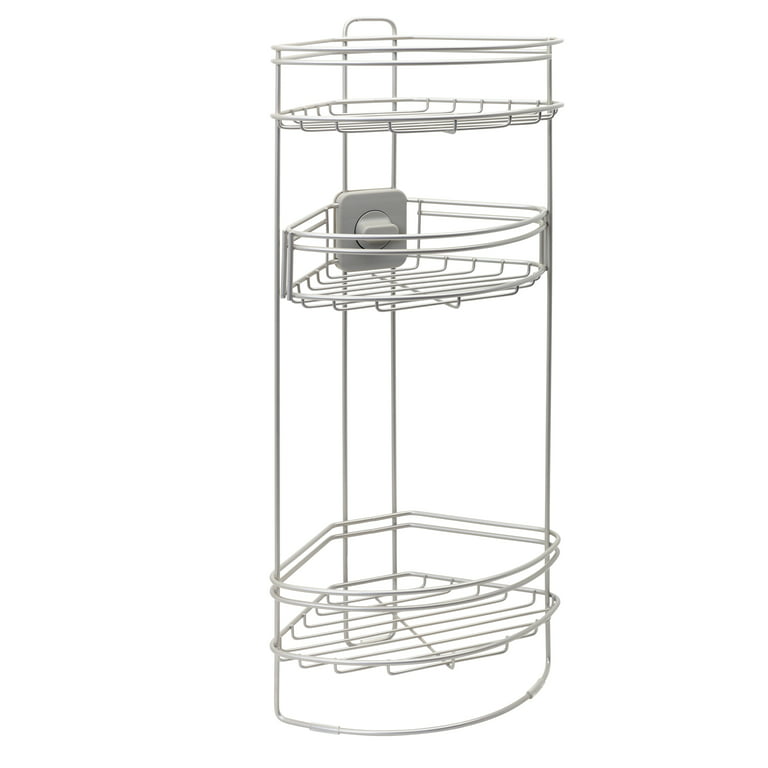 at Home 3-Tier Iron Satin Nickel Shower Caddy