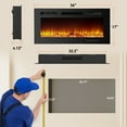 thumbnail image 4 of Tcisa 36" Electric Fireplace, Recessed and Wall Mounted Low Noise Ultra Thin Thermostatic Fireplace Remote Control with Timer, Touch Screen, Adjustable Flame Colors, 4 of 8