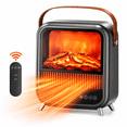 thumbnail image 3 of FLYMOON 11.8 in Electric Fireplace Heater, 1200W Portable Space Heater with 3D Flame, Remote Control for Indoor Bedroom Office RV Use, 3 of 11