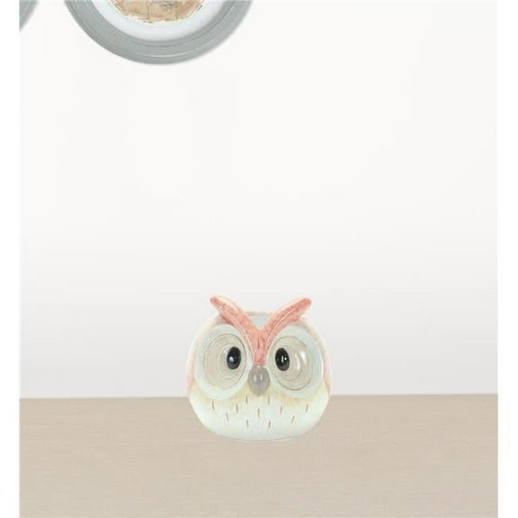 HomeRoots 518128 4 in. Resin Owl Figurine, Blue & Gray - Set of 3