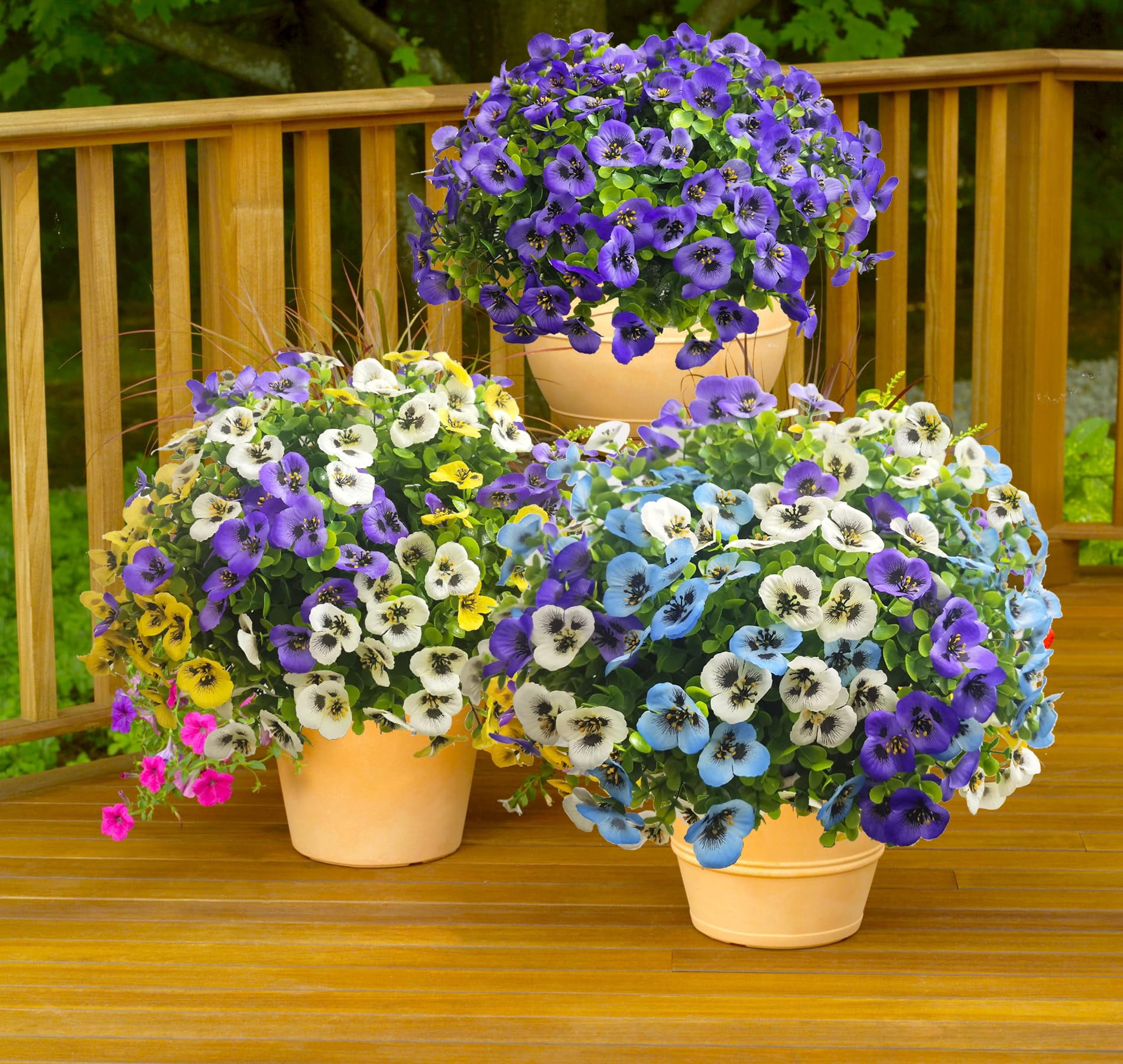 Artificial Flowers for Outdoors Fake Plants, 12pcs Fake Flowers Artificial Plants Outdoor UV Resistant