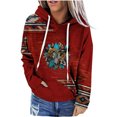 thumbnail image 1 of Pntutb moda mujer manga larga otoño camiseta impresión bolsillos con capucha blusa tops Pntutb Pntutb-5469, 1 of 3