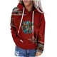 thumbnail image 1 of Puntoco moda mujer manga larga otoño camiseta impresión bolsillos con capucha blusa tops Puntoco Puntoco-5470, 1 of 3