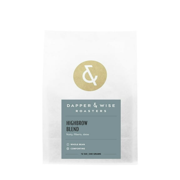Highbrow Blend - Roasted by Dapper & Wise - Freshly Ground Coffee - 12 Ounce Bag