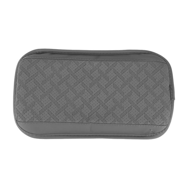 Funda del Consola Central del Coche Funda para Reposabrazos con Bolsa de Almacenamiento 12.2"x6.89"x0.98" Gris Cuero Sintético