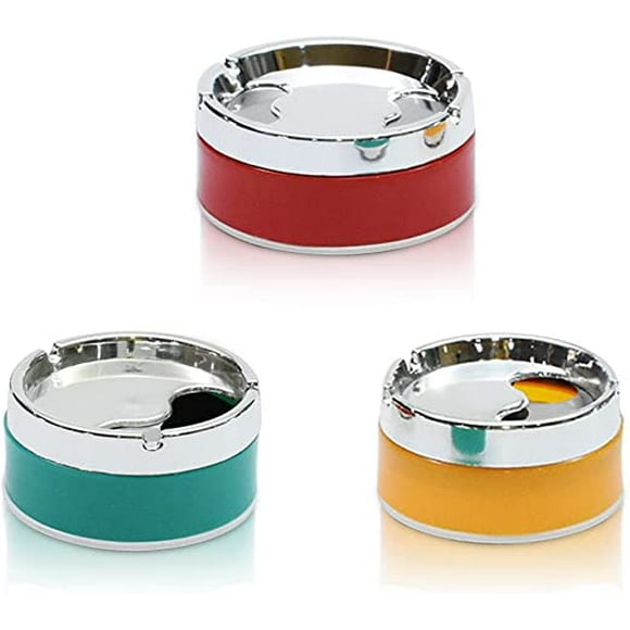 Jinsinto 3 Pieces Stainless Steel Ashtray Round Ashtray Ashtray Desktop Ashtray Windproof Ashtray For Small Modern Household Outdoor Indoor Garden Ashtray