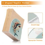 WOBOGO A Shark Full Of Flowers Clear Acrylic Napkin Holder Kitchen Tissue Face Towel Cocktail Rack Bar Restaurant Dinner Paper Dispenser