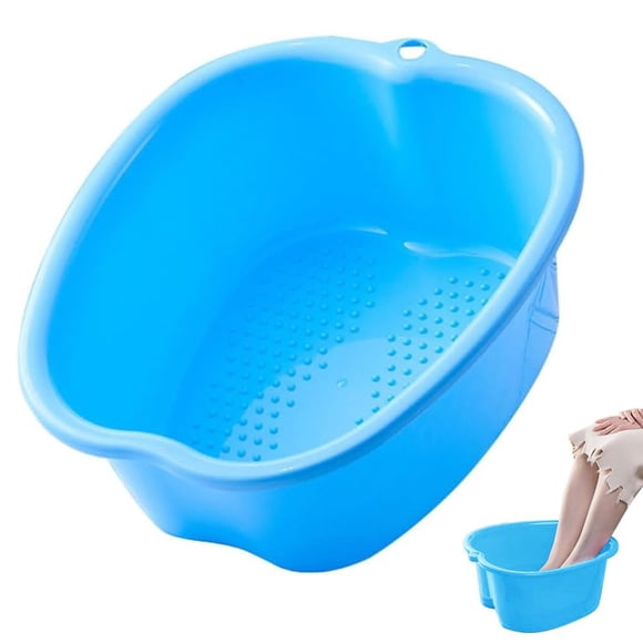 Chpbolly Bañera para remojar pies, Lavabo para pies de gran tamaño, Cubo resistente para remojar pies, masajeador, bañera, exfoliación, callos, pedicura, spa para pies, cubo para mujeres y hombres (az