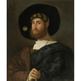 thumbnail image 2 of Lombard School 12x14 Black Ornate Wood Framed Double Matted Museum Art Print Titled: Portrait of a Bearded Man with a Sword (circa 1520 - 1530), 2 of 5