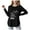 Black, variant on HCNTES Shirts for Girls Unisex Round Neck Plain Long Sleeve Comfortable White Girls T-shirts(Blue,13-14 Years)