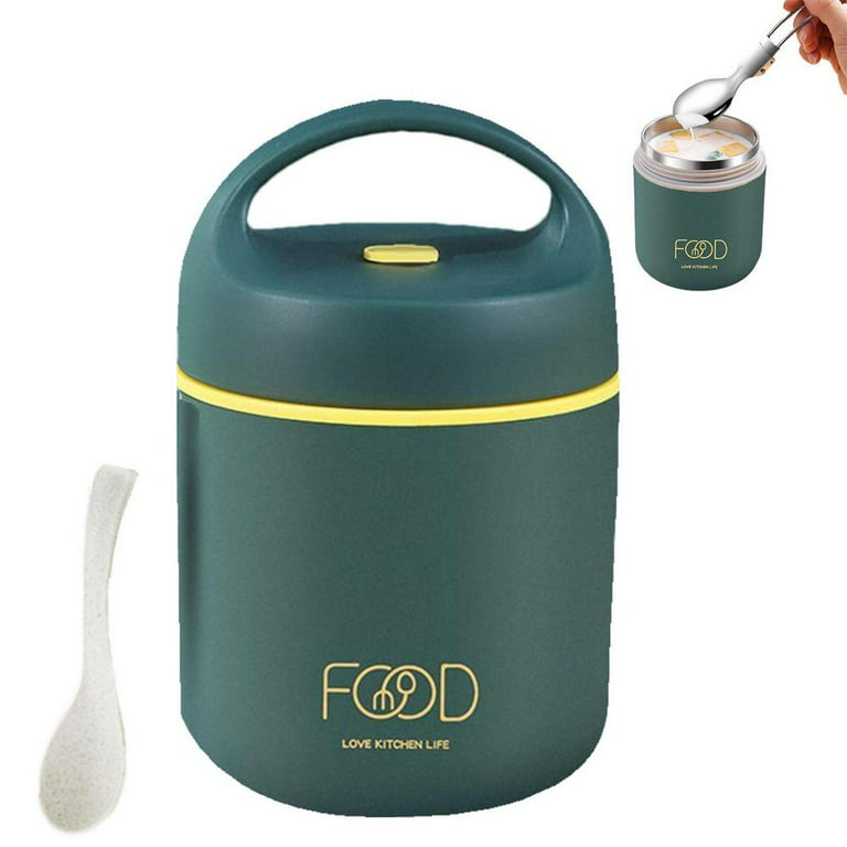 Insulated Food Jar, Stainless Steel Cylindrical Lunch Container
