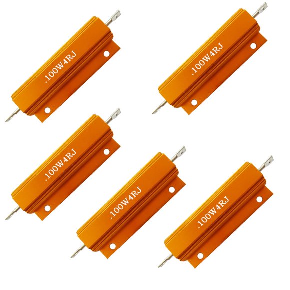 Comidox Juego De 5 Resistencias Bobinadas De Aluminio Con Carcasa De Potencia De 100 W, 4R Ohm