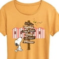 thumbnail image 3 of Peanuts - Summer Edition - Snoopy Looking for a Destination on Sign - Women's Short Sleeve Graphic T-Shirt, 3 of 6