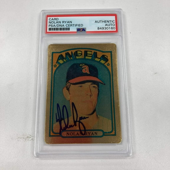 1972 Topps Nolan Ryan Signed Autographed Porcelain Baseball Card PSA DNA