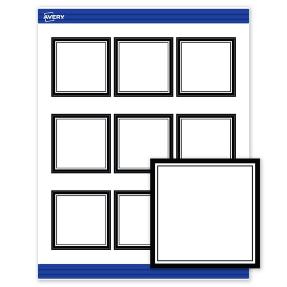 Avery 2.5" x 2.5" Cards, Double Black Border, 90 ct