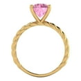 thumbnail image 4 of 2 ct Round Cut Simulated Pink Diamond Solitaire 18K Yellow Gold Womens Engagement Ring, 4 of 5
