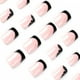 thumbnail image 4 of NOVO OVO Uñas postizas cortas cuadradas con degradado rosa, nude, negro y blanco, con punta francesa, gruesas y con lunares brillantes, estrellas del zodiaco, kit elegante de acrílico, 4 of 5