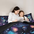 thumbnail image 4 of Manfei Chic Kitten Twin Bedding Sets 7pcs,Pink Floral Bedding Comforter Set 7pcs,Neon Diamond Sheet Sets For Girl Boys,Lightweight Bedroom Decor Reversible, 4 of 7