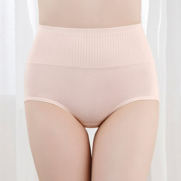 Sawvnm Women's Solid Color High Waist Comfortable Breathable Underwear Christmas Clearance
