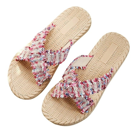 

Hvyes Espadrilles for Women Classic Cross Bands Lightweihgt & Breathable Bohemia Sandals Slipper Slides Shoes