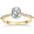 thumbnail image 2 of Jewelerix 1.50 CT Oval Cut Ring 18K Yellow Gold Moissanite Diamond Engagement Ring Brilliant Promise Rings for Her, 2 of 4