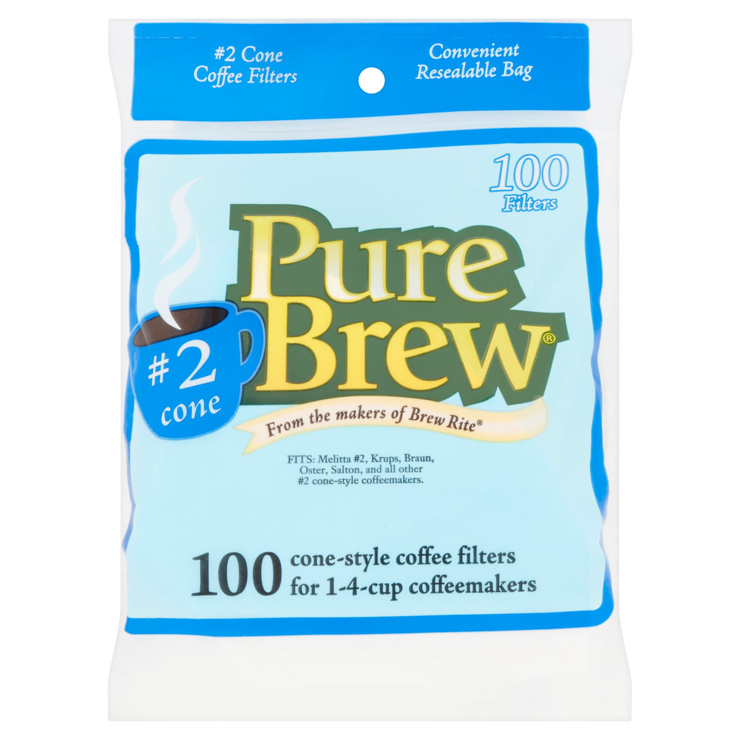 Pure Brew ConeStyle Coffee Filters, 100 count