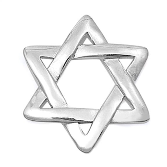 Sterling Silver Star of David Pendant Traditional High Polish Charm 925 Jewelry Female Unisex