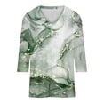 thumbnail image 4 of ShomPort Women's 3/4 Sleeve Summer Tops Fashion V-Neck Print T-Shirts Comfy Pullovers 2024, 4 of 5