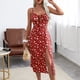thumbnail image 1 of ICHUANYI Clearance Fashion Women Summer Casual Print Square-Neck Camis Sleeveless Long Dress(Red, XL) ICHUANYI WER2023080913126, 1 of 9