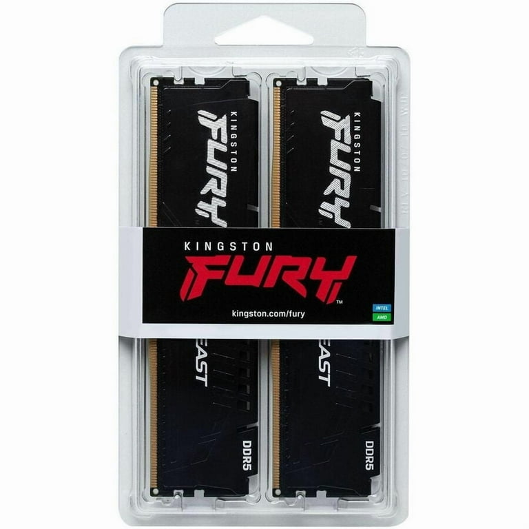 Kingston 32GB (2x16GB) DDR5 6000MT/s CL30 FURY Beast Black XMP