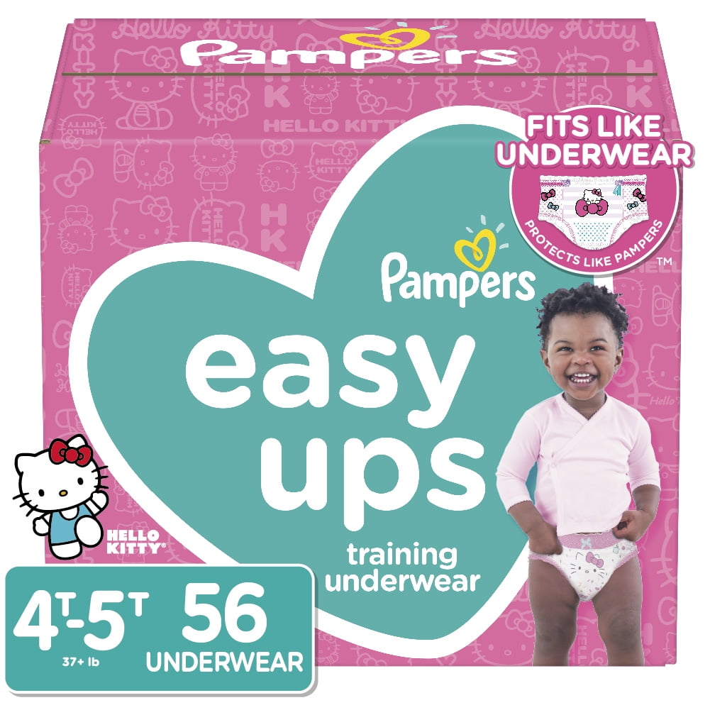 Pampers Easy Ups Training Pants, Girls, Size 4T5T, 56 ct