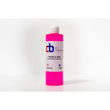 CB Chemical T Wash & Wax Concentrated Shampoo, Foaming Car Wash Soap - Car Wax Polish Detail Spray, Pressure Washer, Safe for Cars, Trucks, Motorcycles, RVs & More - 16 Fl Oz