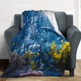 thumbnail image 4 of Marvels of The Sea Print Blanket Warm Throw Blanket Soft Flannel Lightweight Throw Blankets Couch Bed Travel Bedding Room Decor for Kids Teens Adults, 4 of 8